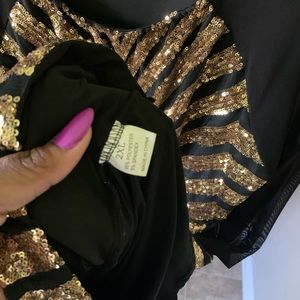 Black with gold dress